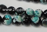 CAG5811 15 inches 10mm faceted round fire crackle agate beads