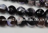 CAG5814 15 inches 10mm faceted round fire crackle agate beads