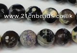 CAG5822 15 inches 12mm faceted round fire crackle agate beads