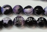 CAG5824 15 inches 12mm faceted round fire crackle agate beads