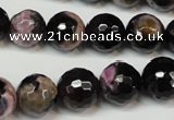 CAG5825 15 inches 12mm faceted round fire crackle agate beads