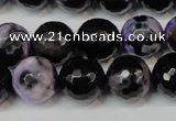 CAG5846 15 inches 14mm faceted round fire crackle agate beads