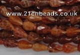 CAG586 15.5 inches 8*12mm faceted teardrop natural fire agate beads