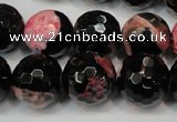 CAG5862 15 inches 16mm faceted round fire crackle agate beads