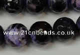 CAG5864 15 inches 16mm faceted round fire crackle agate beads