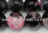 CAG5877 15 inches 18mm faceted round fire crackle agate beads