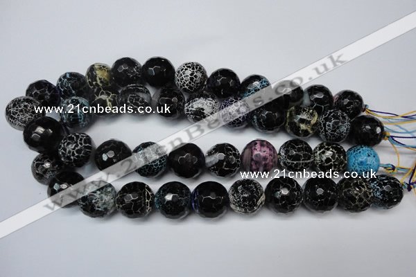 CAG5879 15 inches 18mm faceted round fire crackle agate beads