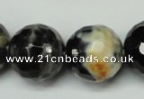 CAG5880 15 inches 20mm faceted round fire crackle agate beads