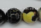 CAG5881 15 inches 20mm faceted round fire crackle agate beads