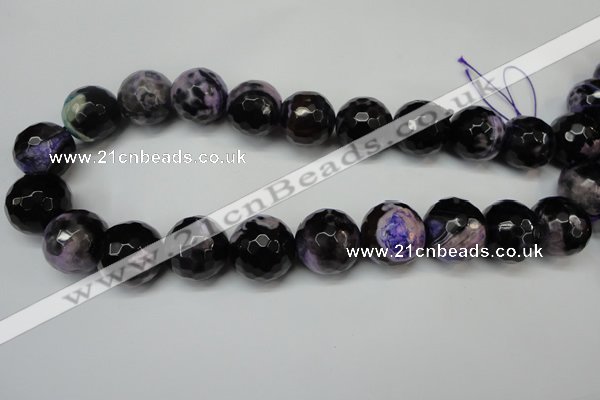 CAG5883 15 inches 20mm faceted round fire crackle agate beads