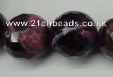 CAG5885 15 inches 20mm faceted round fire crackle agate beads