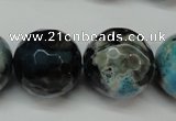 CAG5887 15 inches 20mm faceted round fire crackle agate beads