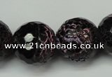 CAG5889 15 inches 20mm faceted round fire crackle agate beads