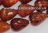 CAG589 15.5 inches 15*20mm faceted teardrop natural fire agate beads