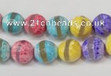 CAG5890 15 inches 10mm faceted round tibetan agate beads wholesale