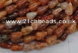 CAG592 15.5 inches 6*10mm teardrop natural fire agate beads