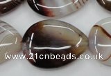 CAG5924 15 inches 22*30mm flat teardrop Madagascar agate gemstone beads