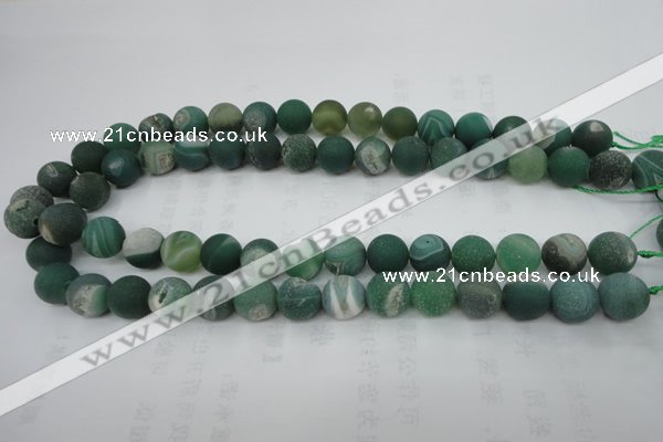 CAG5927 15 inches 10mm round matte druzy agate beads wholesale