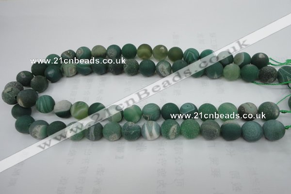 CAG5928 15 inches 12mm round matte druzy agate beads wholesale