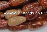 CAG594 15.5 inches 10*20mm teardrop natural fire agate beads