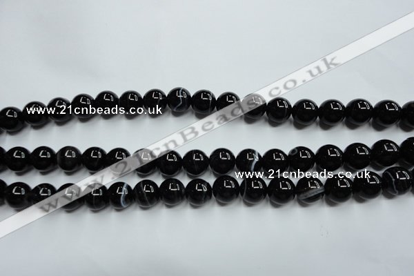 CAG5945 15.5 inches 10mm round black line agate beads wholesale