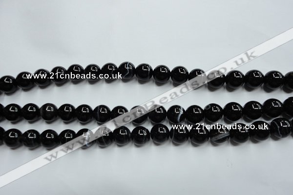 CAG5946 15.5 inches 12mm round black line agate beads wholesale