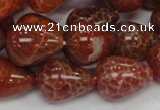 CAG595 15.5 inches 15*20mm teardrop natural fire agate beads