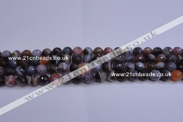 CAG5961 15.5 inches 8mm faceted round botswana agate beads wholesale