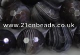 CAG5966 15.5 inches 18mm faceted round botswana agate beads wholesale