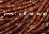 CAG597 15.5 inches 4*6mm faceted rice natural fire agate beads