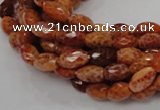 CAG598 15.5 inches 8*12mm faceted rice natural fire agate beads