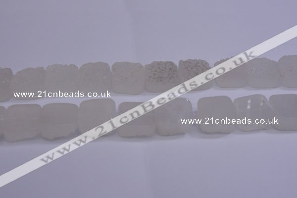 CAG5980 15.5 inches 20*20mm square white agate gemstone beads