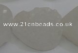 CAG5982 15.5 inches 30mm heart white agate gemstone beads