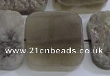 CAG5988 15.5 inches 25*25mm square grey agate gemstone beads
