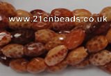 CAG599 15.5 inches 10*14mm faceted rice natural fire agate beads