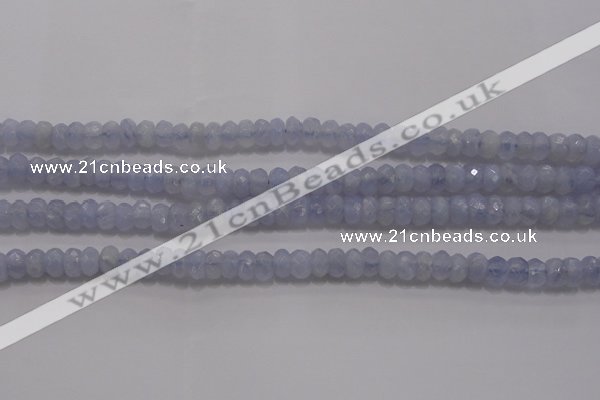 CAG5993 15.5 inches 4*6mm faceted rondelle blue lace agate beads