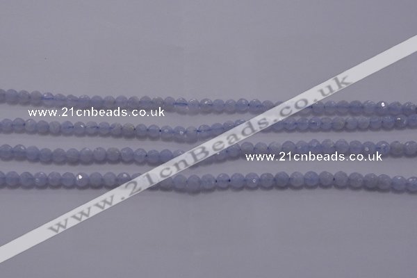 CAG5995 15.5 inches 4mm faceted round blue lace agate beads