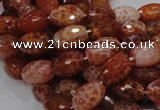 CAG600 15.5 inches 12*16mm faceted rice natural fire agate beads