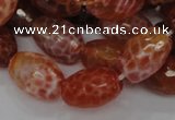 CAG602 15.5 inches 15*20mm faceted rice natural fire agate beads