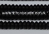 CAG6020 15.5 inches 3*6mm rondelle matte black agate beads