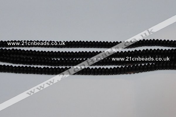 CAG6020 15.5 inches 3*6mm rondelle matte black agate beads