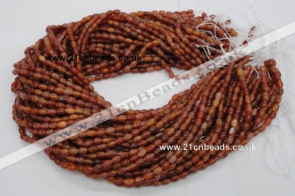 CAG603 15.5 inches 4*6mm rice natural fire agate beads wholesale