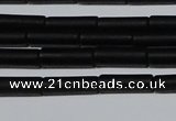 CAG6030 15.5 inches 4*13mm tube matte black agate beads