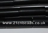 CAG6033 15.5 inches 8*20mm tube matte black agate beads