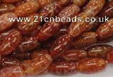 CAG605 15.5 inches 8*14mm rice natural fire agate beads wholesale