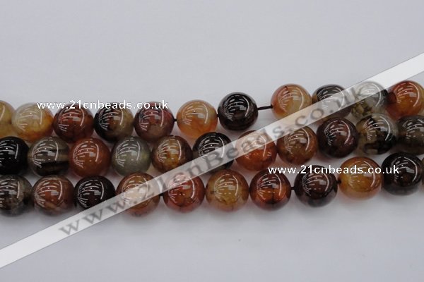 CAG6051 15.5 inches 20mm round dragon veins agate beads