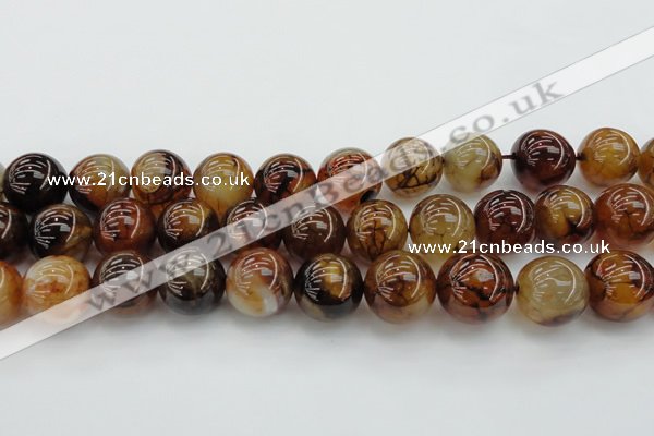 CAG6052 15.5 inches 22mm round dragon veins agate beads