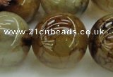 CAG6053 15.5 inches 24mm round dragon veins agate beads