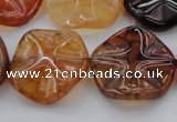 CAG6055 15.5 inches 20mm wavy coin dragon veins agate beads