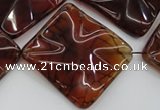 CAG6071 15.5 inches 30mm wavy diamond dragon veins agate beads